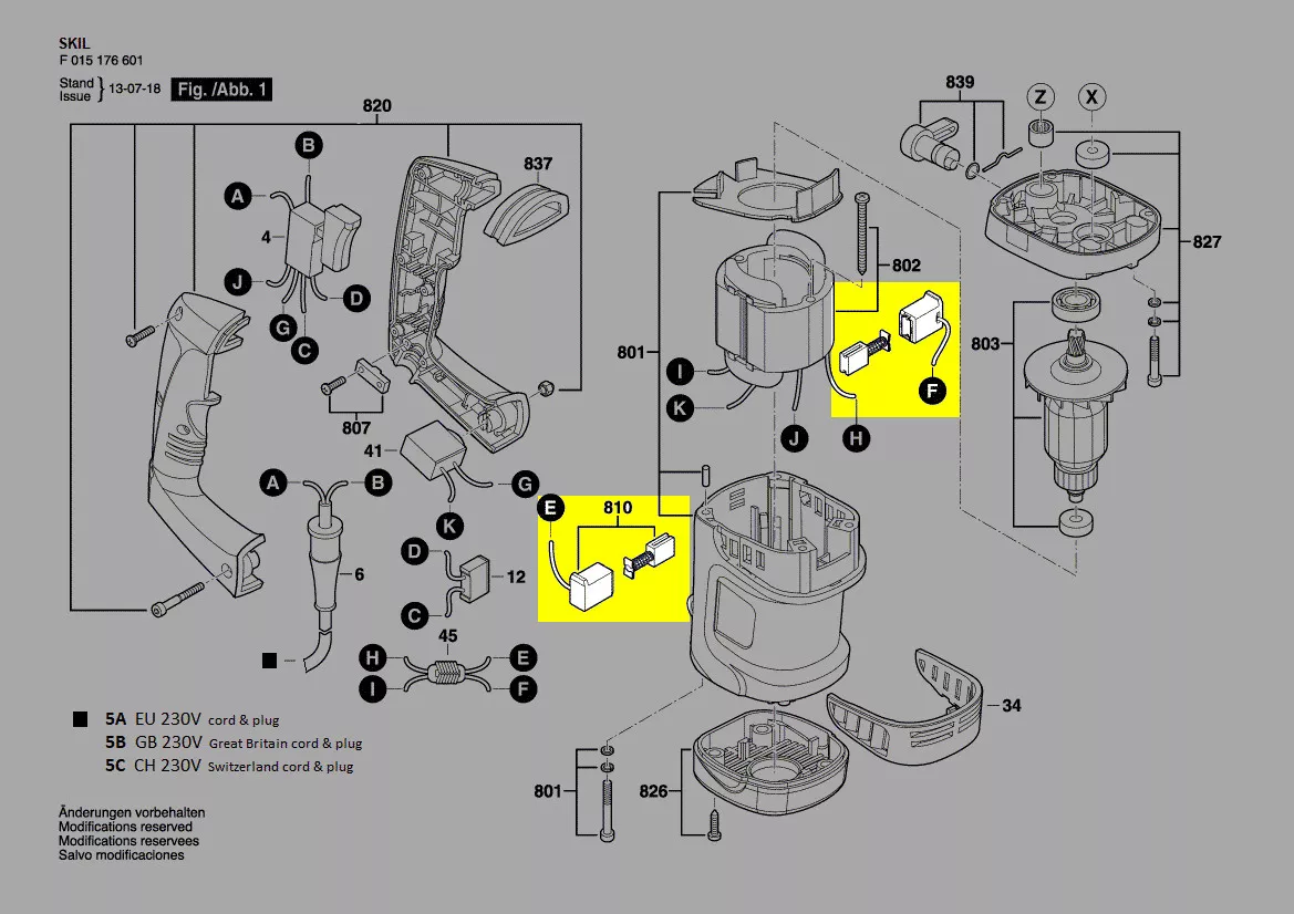 Balais charbon réf. 2610Z05687 Skil